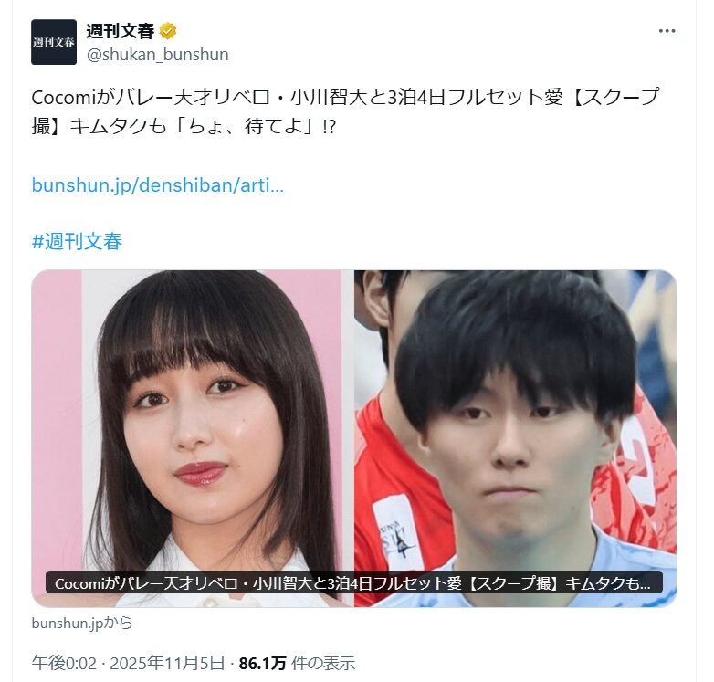 Cocomiはバレー選手がタイプ？